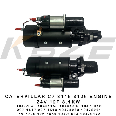 6V-5720 106-8559 CAT C7 3116 3126 MOTOR 24V 12T 8.1KW STARTER MOTOR 104-7040 10461153 10461395 207-1517 207-1519 Dla E320 E322 E325 EXKAWATOR